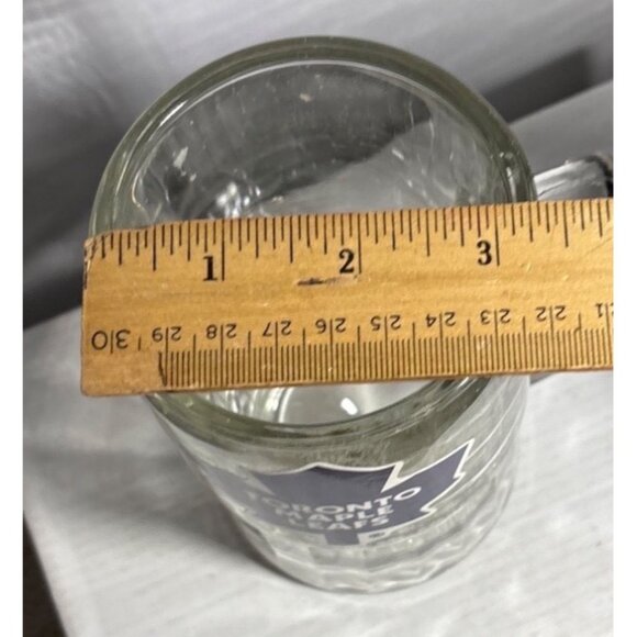 Beer Mug Toronto Maple Leafs Decal Clear Glass With Handle 6" Tall HEAVY - Picture 11 of 11